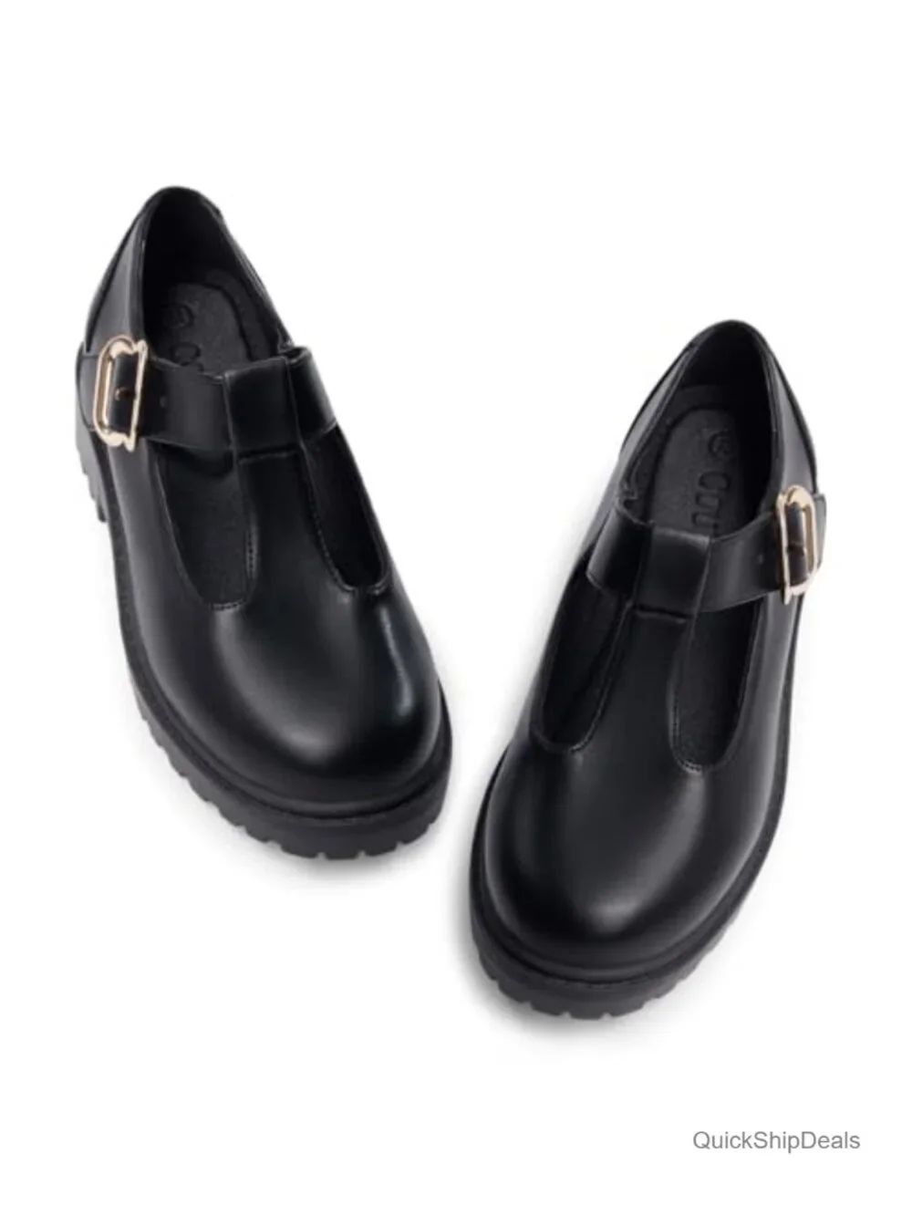 Toddler Girls T-Strap Mary Jane Flats Platform School Uniform Shoes Cushioned